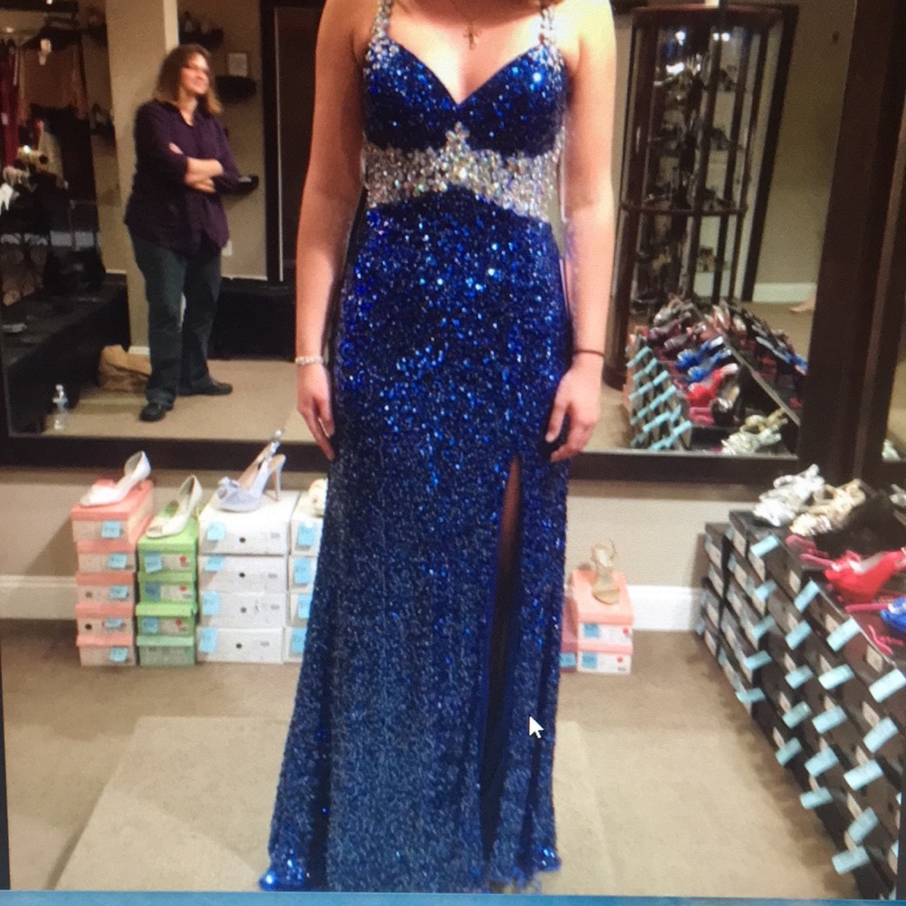 Prom Formal Gown ~ Prom/Pageant size 10/12 Royal Blue sequins